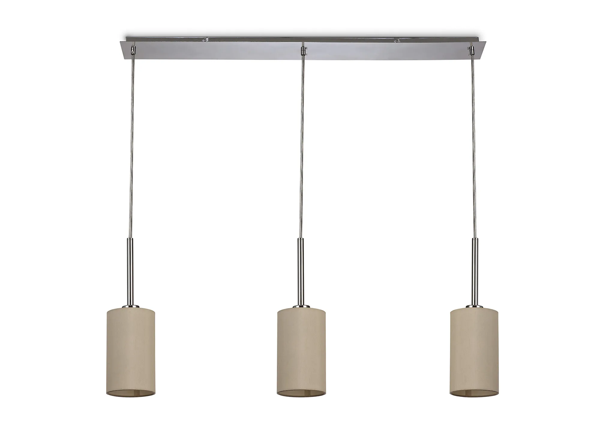 Baymont 12cm Shade 3 Light Pendant Polished Chrome, Ivory Pearl DK0764  Deco Baymont CH IV